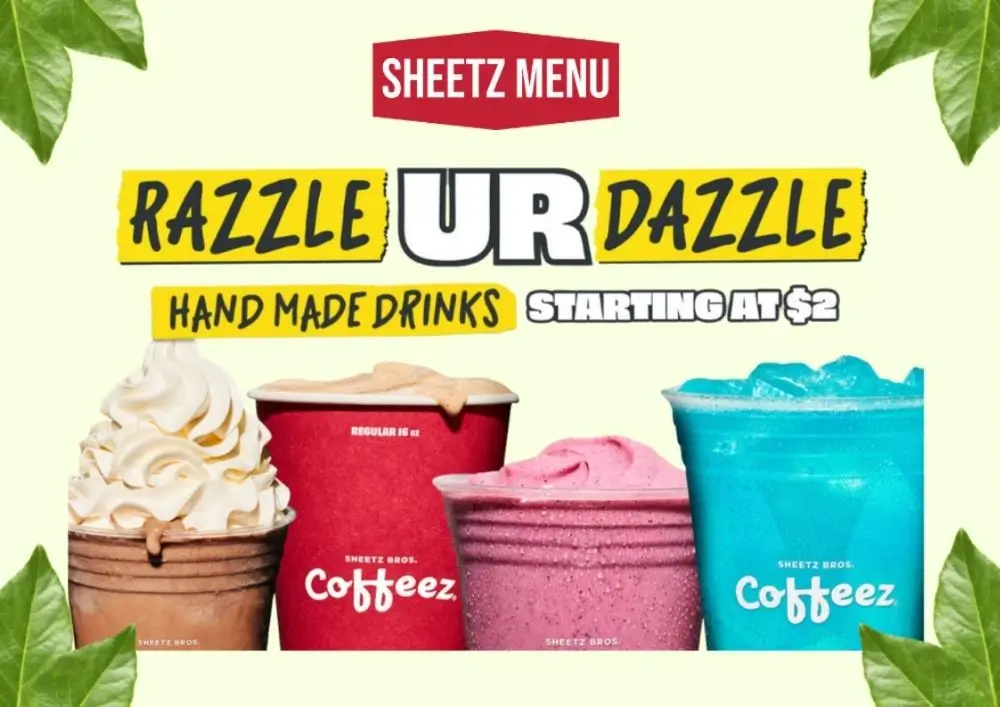Sheetz Razzle UR Dazzle menu with prices