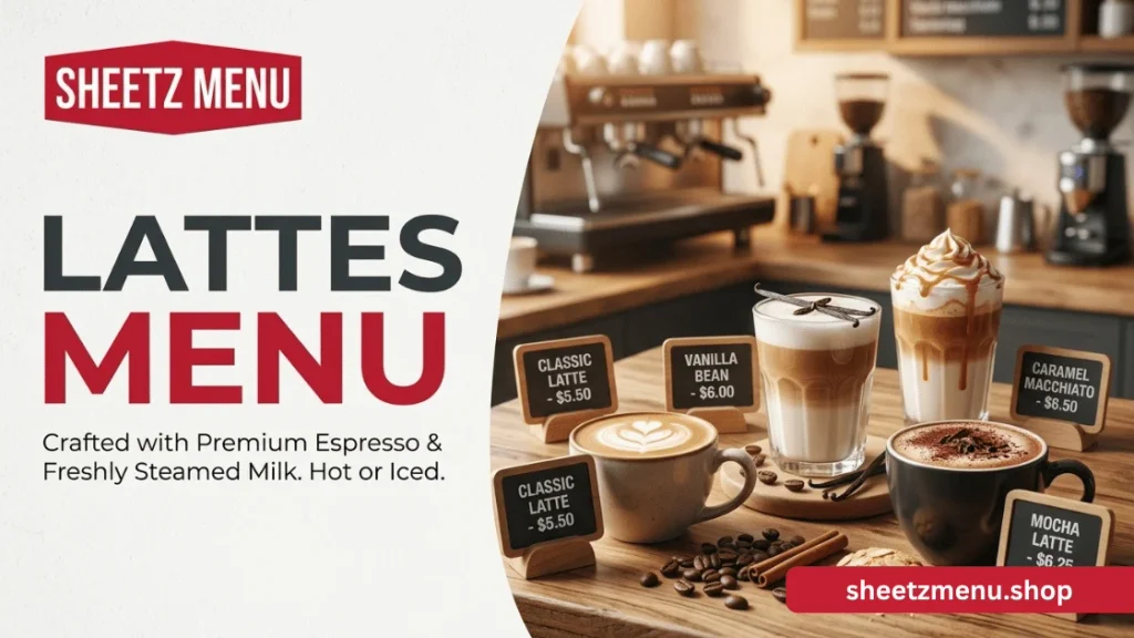 sheetz lattes menu with prices and calories