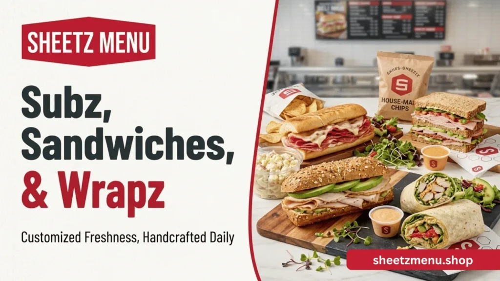 Sheetz Subz, Sandwiches, & Wrapz Menu with prices and calories