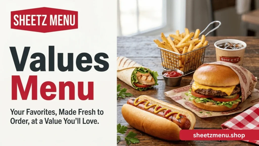 Sheetz Values Menu with Prices and Calories